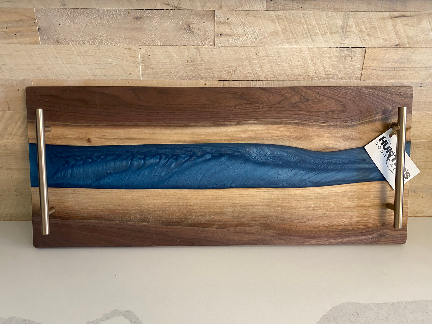 River Serving Board- Blue Diamond