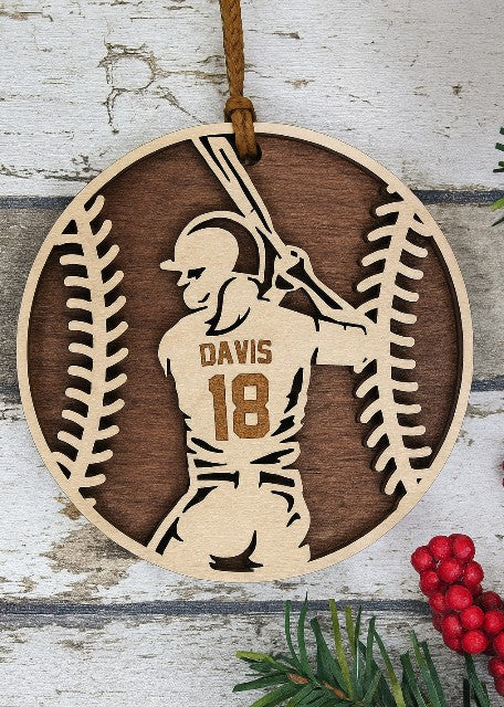 Personalized Homerun Hangable -Female – Custom Name & Number- FREE SHIPPING