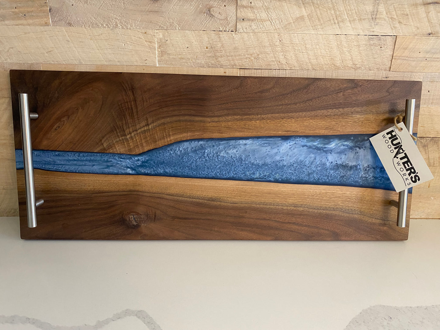 River Serving Board- Glacier Blue