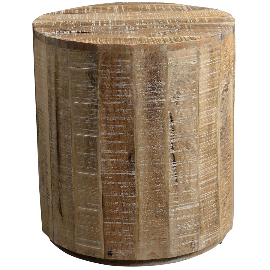 Mango Wood Accent Table in Distressed Natural