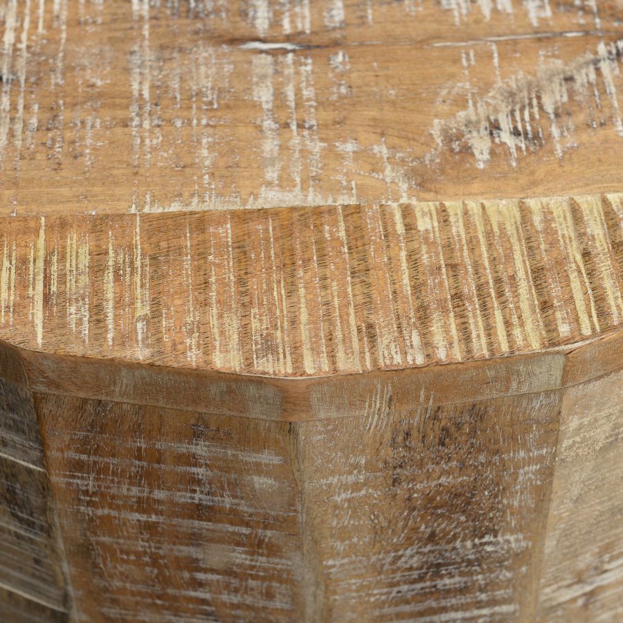 Mango Wood Accent Table in Distressed Natural