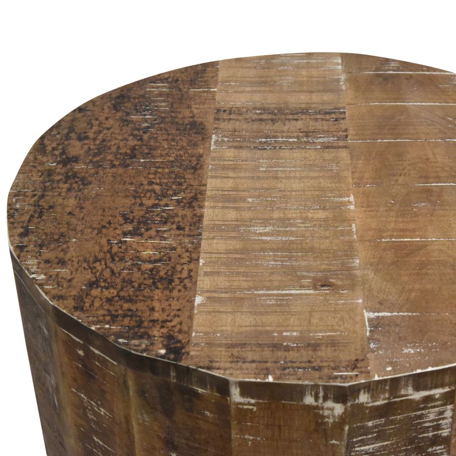 Mango Wood Accent Table in Distressed Natural