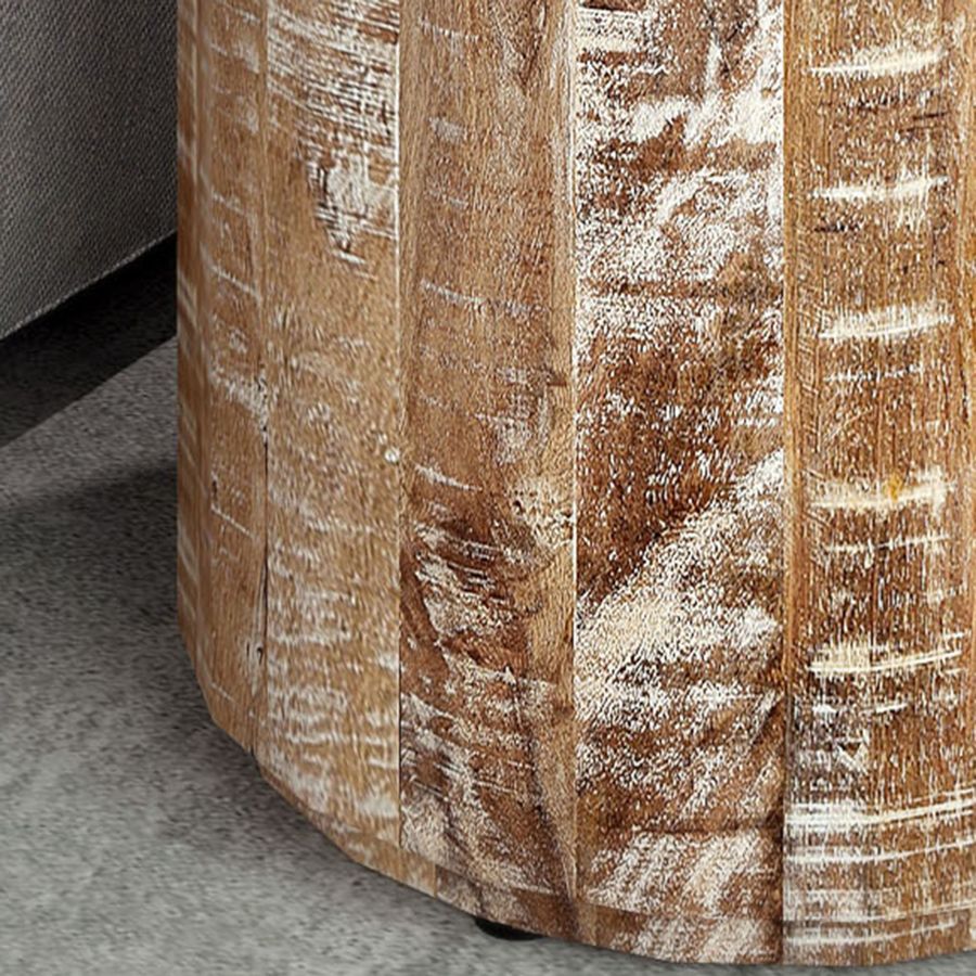 Mango Wood Accent Table in Distressed Natural