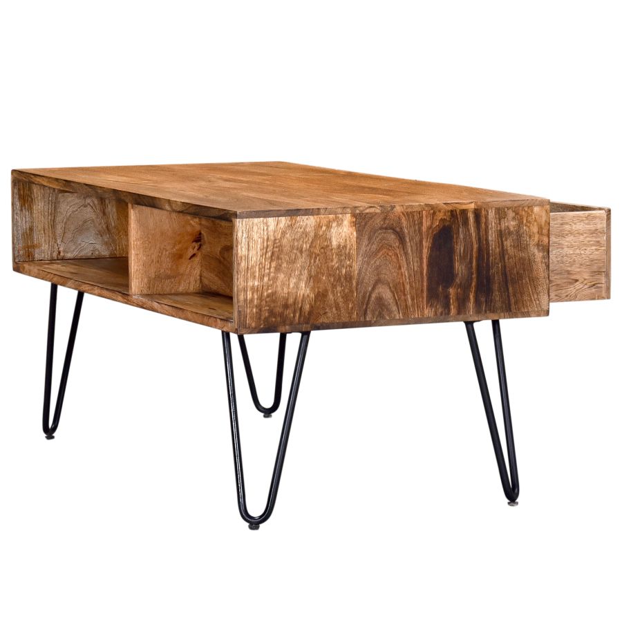 Mango Coffee Table in Natural Burnt and Black