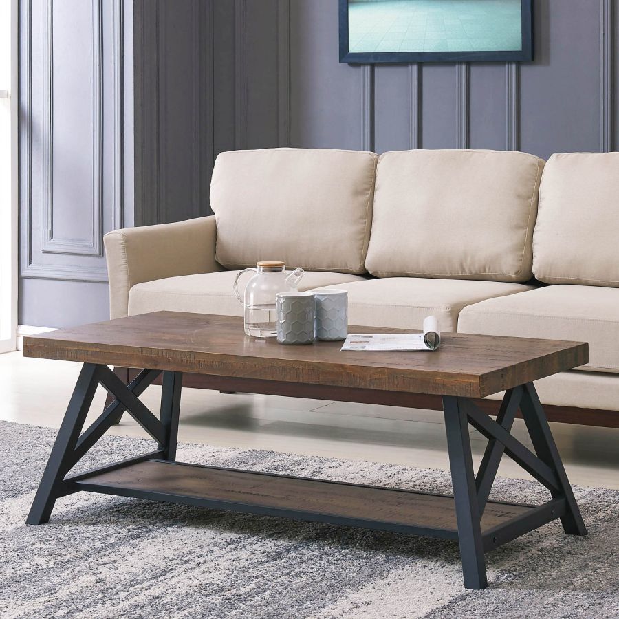 Coffee Table in Rustic Oak and Black