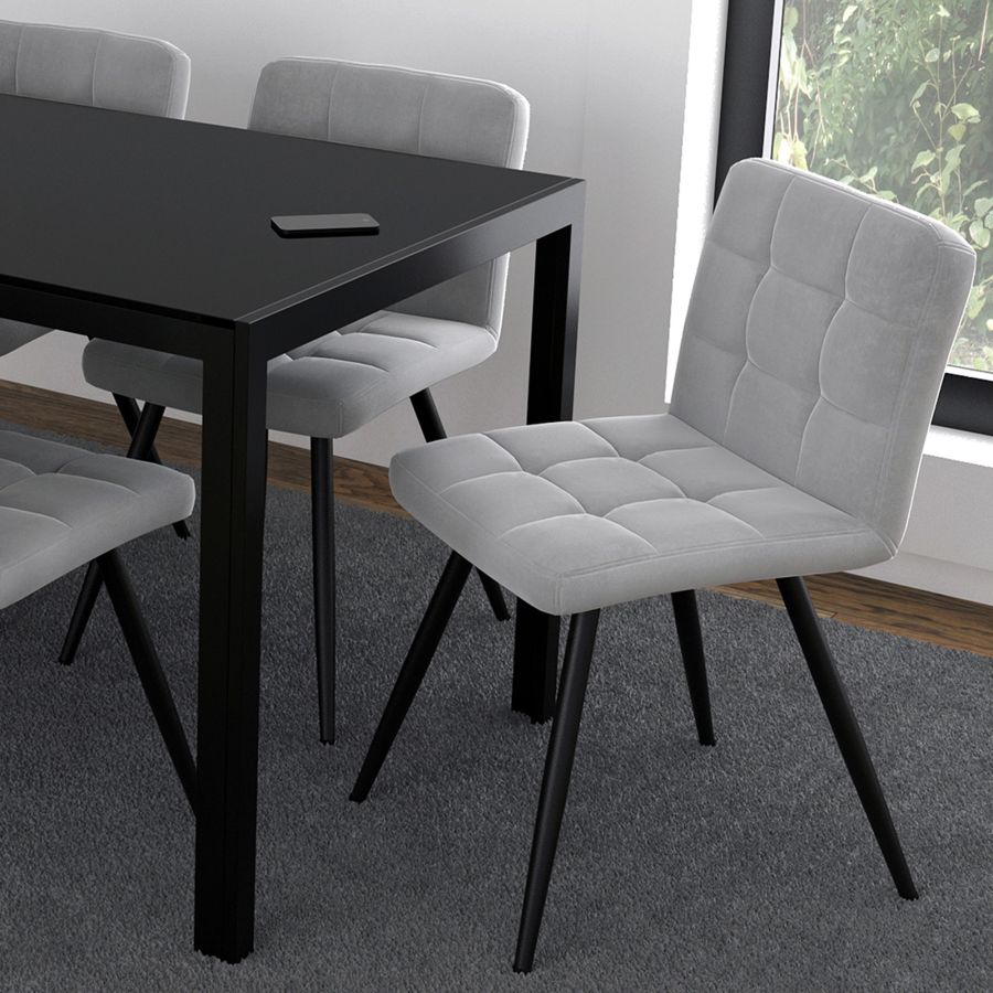 Suzette Side Chair in Grey- Sets of 2