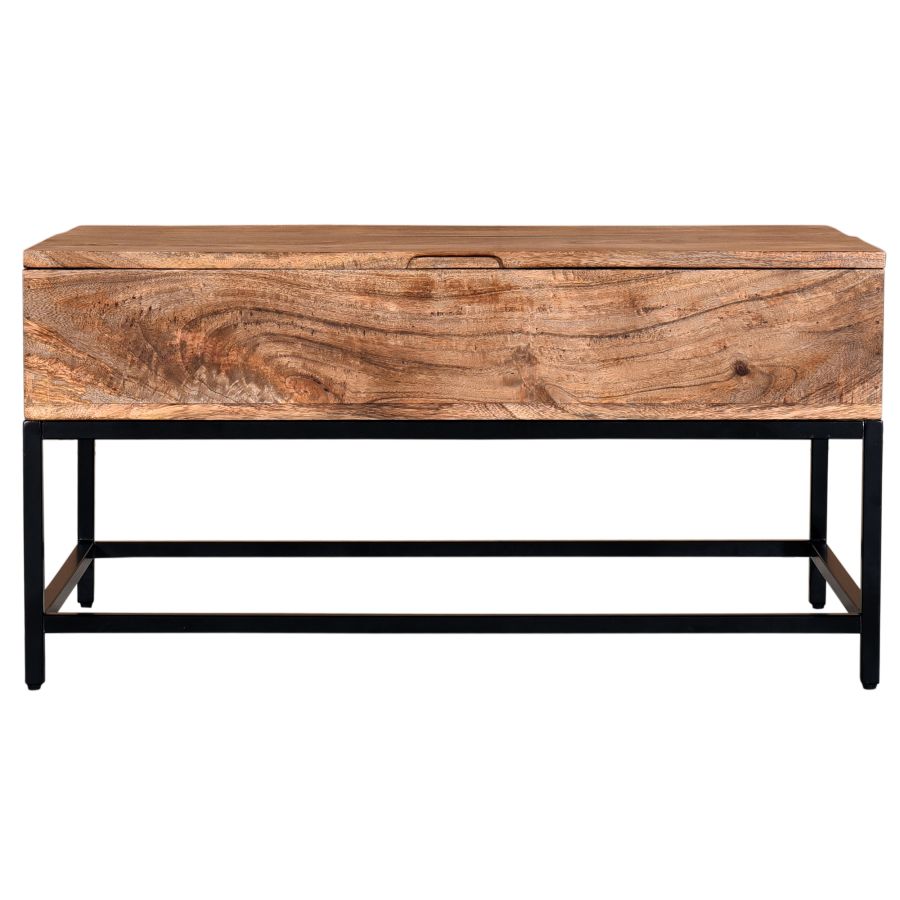 Lift-Top Coffee Table in Natural Burnt and Black
