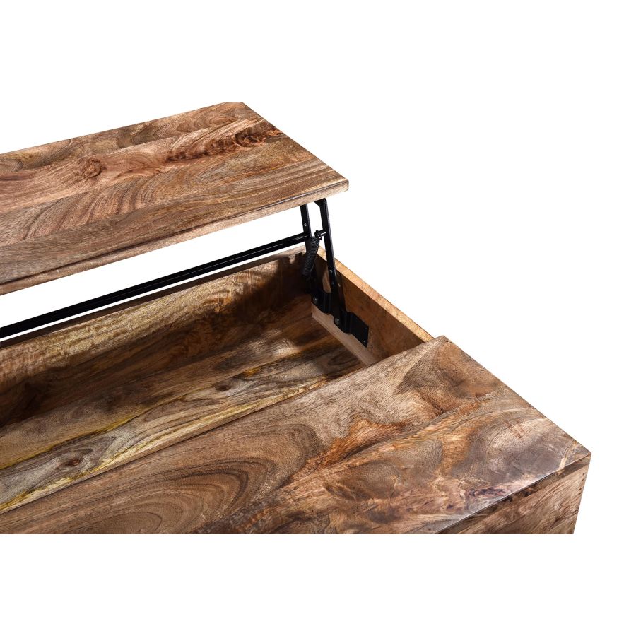 Lift-Top Coffee Table in Natural Burnt and Black