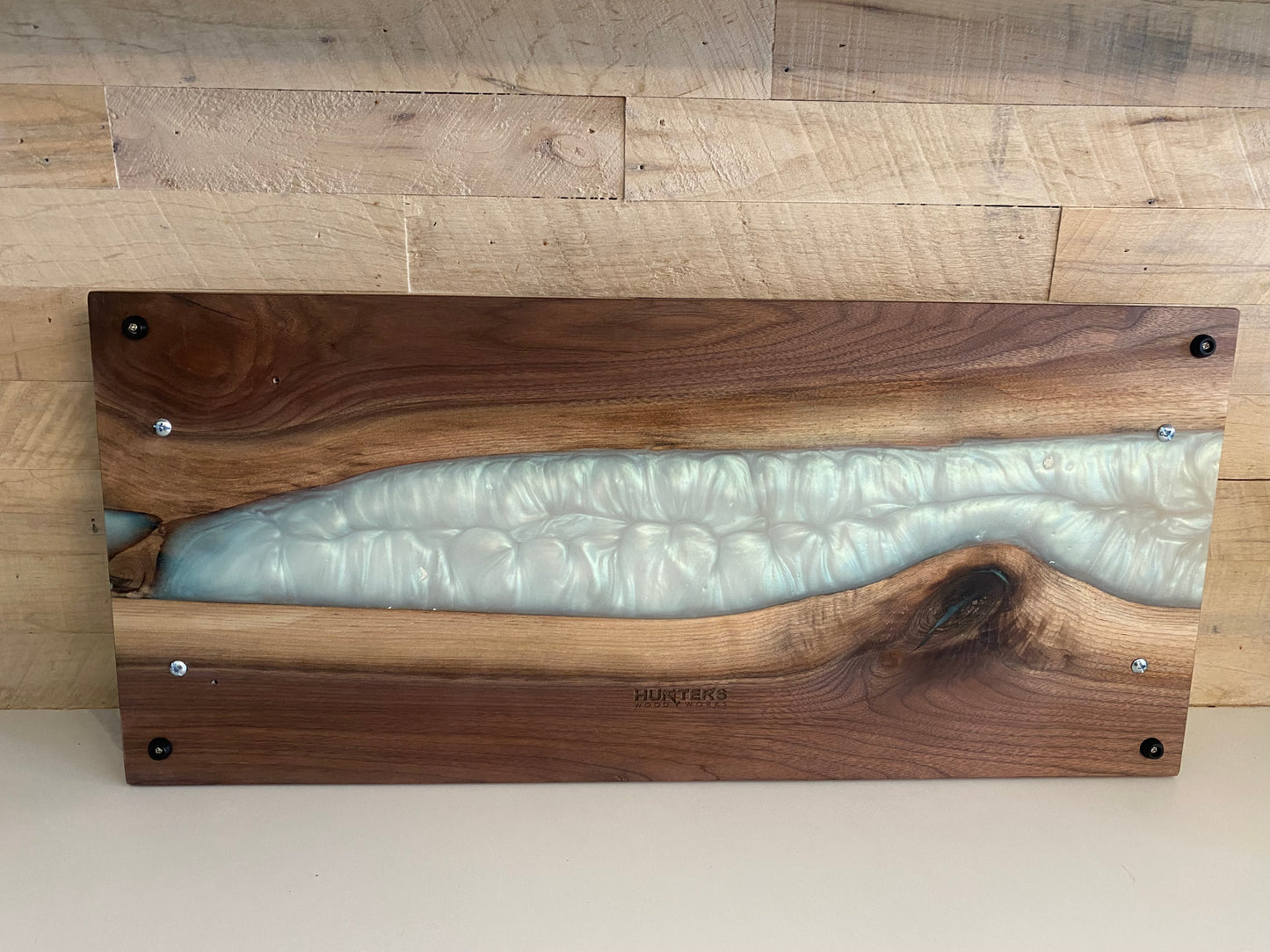 River Serving Board- White Glaze