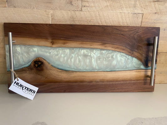 River Serving Board- White Glaze