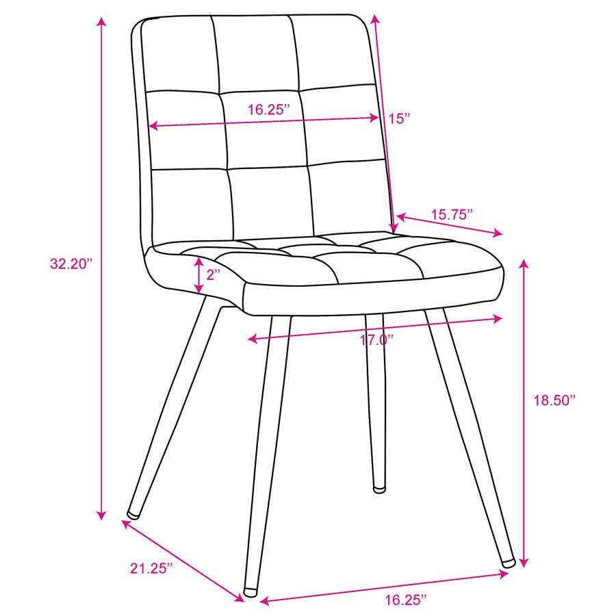 Suzette Side Chair in Mustard- Sets of 2